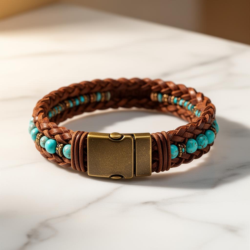 Bohemian Turquoise Leather Bracelet